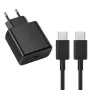 PD45W 1-Port USB PD Charger USB-C Fast Charging Wall Charger Adapter EU Plug US Plug with 1M Type-C to Type-C Cable