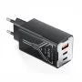 [GaN Tech] KUULAA KL-CD64 65W 3-Port USB PD Charger USB-A+2USB-C PD Fast Charging Wall Charger Adapter EU Plug US Plug for iPhone 16 16 Pro 15 14 13 Pro Max for Xiaomi 15 Ultra for Samsung Galaxy S25 Ultra for Huawei Pura X