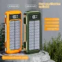 4-in-1 5000mAh/10000mAh/20000mAh Solar Power Bank with 4 Integrated Cables LED Digital Display External Battery Power Supply Fast Charging for iPhone 16 16 Pro 15 14 13 Pro Max for Xiaomi 15pro for Samsung Galaxy S25 Ultra