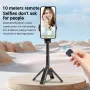 JC25 Portable Mini Phone Holder Four-foot Selfie Stick bluetooth Remote Control for Phone Vlog Livestreaming Photography Holder