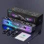 SOAIY SH01 80W Computer Soundbar Wireless bluetooth Speaker 6 Full-frequency Speakers 2 Bass Diaphragm RGB Light 4000mAh Battery LED Display Support USB TF Card AUX Playback Desktop Soundbar with Detachable Microphone
