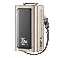 WEKOME WP-72 35W 10000mAh Digital Display Power Bank with Type-C Telescopic Cable External Battery Power Supply with 2 Inputs & 3 Outputs Fast Charging for iPhone 16 16 Pro 15 14 13 Pro Max 12 for Xiaomi 15pro for Samsung Galaxy S25 Ultra
