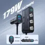 Joyroom JR-CCL01 179W 7 in 1 Car Charger CigaretteLighter Adapter 3 CigaretteLighter+3USB-A+USB-C PD QC3.0 Fast Charging with Blue LED Support GPS Navigation Independent Switches for Dash Cam Vacuum Cleaner Car Fridge