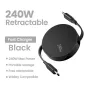 PD240W USB-C to USB-C Retractable Cable Fast Charging Data Transmission Thick Copper Core Line 12CM-100CM Long for iPhone 16 16 Plus 15 15 Pro for Huawei Mate XT for Xiaomi 15pro for Samsung Galaxy Z Flip6