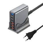 [GaN Tech] Bakeey YMX-435W 435W 6-Port USB PD Charger 3USB-A+3USB-C PD QC Fast Charging Desktop Charging Station EU Plug US Plug for iPhone 16 16 Pro 15 14 13 Pro Max for Samsung Galaxy S25 Ultra for Xiaomi 15 Ultra