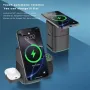 Versatile 3 In 1 Wireless Charger For Smartphone Tablet Smartwatch Earbuds LED Light Quick Charging Dock