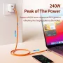 ORICO PD240W টাইপ-সি থেকে টাইপ-সি কেবল PD3.1 দ্রুত চার্জিং ডেটা ট্রান্সমিশন আইফোন 16 16 প্লাসের জন্য 1M লম্বা টিনড কপার কোর লাইন 15 15 প্রো ম্যাক্স হুয়াওয়ে মেট এক্সটির জন্য শাওমি 15প্রো ওপ্পো রেনো 13 এর জন্য