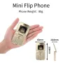 MaFam i17 Pro Mini 2G GSM 1.77 Inch Dual SIM Card Dual Standby 1000mAh FM Radio Large Button LED Flashlight Speed Dial Vibration Type-C Flip Feature Mobile Phone with 3.5mm Earphone Port
