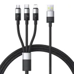Baseus Star Speed Series 100W USB-A to Type-C/Micro/iP Cable Fast Charging Data Transmission Copper Core Line 1.5M Long for iPhone 16 16 Pro 15 14 13 Pro Max for Xiaomi MIX Fold4 for Samsung Galaxy Z Flip6 for Huawei Mate XT