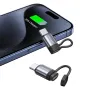 USAMS US-SJ677 AU17 PD30W iP to Type-C Aluminum Alloy Adapter Converter with Anti-lost Lanyard