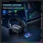 ONIKUMA GT808 Tri-mode Gaming Headset Wireless bluetooth Earphone 40mm Speaker Surround Stereo Sound RGB Light Breathable Earmuffs Adaptive Headband Wired E-sports Headphones with 360° Rotary Microphone
