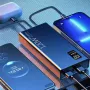 120W 30000mAh Power Bank with Integrated 4 Cables LED Digital Display External Battery Power Supply with 3 Inputs & 6 Outputs Support QC PD AFC SCP Fast Charging for iPhone 16 16 Pro 15 14 13 Pro Max for Xiaomi 15pro for Samsung Galaxy S25 Ultra