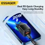 [GaN Tech] ESSAGER ES-CD31 20W 2-Port USB PD Charger USB-A+USB-C Fast Charging Wall Charger Adapter EU Plug US Plug for iPhone 16 16 Pro 15 14 13 Pro Max for Xiaomi 15 Ultra for Samsung Galaxy S25 Ultra for Huawei Pura X