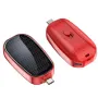 JQ-002 Mini Solar Power Bank Key Ring 1200mAh Portable Charger Compact Outdoor Camping External Battery Emergent Phone Power Bank