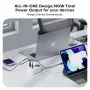 [GaN Tech] Bakeey 140W 5-Port USB PD Charger Desktop Charging Station with 15W Wireless Charger Fast Wireless Charging Dock for Smart Phones for iPhone 15 14 13 Pro for Samsung for Xiaomi for Laptop Tablet