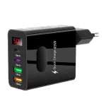 ADC-F004 45W 4-Port USB PD Charger 2USB-A+2Type-C PD QC3.0 Fast Charging Digital Display Wall Charger Adapter EU Plug US Plug for Huawei Pura 70 Ultra for Xiaomi Civi 4 Pro for Samsung Galaxy Z Flip6 for Oppo Reno 12