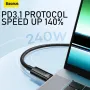 Baseus Tungsten Gold 240W Type-C - Type-C Kablosu PD3.1 Güç Dağıtımı Hızlı Şarj Veri İletimi Kalaylı Bakır Çekirdek Hattı 1M/2M/3M Uzunluğunda Huawei Mate50 için Samsung Galaxy S23 için Oppo Reno9 için Redmi K60 için