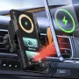 T9 Car Wireless Charging Holder 15W Fast Wireless Charger Auto Clamping Infrared Sensor 360° Adjustable RGB Lighting Aviation Alloy Air Vent Mount Stand for iPhone Samsung Xiaomi
