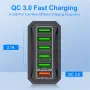 5V3A 6-Port USB Charger 6USB-A QC3.0 Fast Charging Wall Charger Adapter EU Plug for iPhone 15 14 13 for Xiaomi 14pro for Huawei Mate60 Pro for Samsung Galaxy S24
