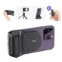 JJC Snapgrip Magnetic Phone Grip Stand with bluetooth Remote 17 Heavy-Duty Magnets 5.1lbs MagSafes Tripod Mount 180°Rotation for iPhone 16 15 14 Vlog Selfie Video