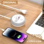 50W 6-Port USB PD Charger 4USB-A+2USB-C PD Fast Charging Power Strip with Touch Light EU Plug US Plug for iPhone 16 16Pro 15 14 13 Pro Max for Samsung Galaxy Z Flip6 for Xiaomi 15pro for Huawei Mate XT