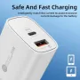 PD20W 2-পোর্ট USB PD চার্জার USB-A+Type-C PD QC3.0 ফাস্ট চার্জিং ওয়াল চার্জার অ্যাডাপ্টার EU প্লাগ আইফোন 15 এর জন্য US প্লাগ 14 13 এর জন্য Huawei Pura 70 Ultra এর জন্য Xiaomi Civi4 Pro এর জন্য Samsung Galaxy S24 এর জন্য