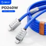 ORICO PD240W টাইপ-সি থেকে টাইপ-সি কেবল PD3.1 দ্রুত চার্জিং ডেটা ট্রান্সমিশন আইফোন 16 16 প্লাসের জন্য 1M লম্বা টিনড কপার কোর লাইন 15 15 প্রো ম্যাক্স হুয়াওয়ে মেট এক্সটির জন্য শাওমি 15প্রো ওপ্পো রেনো 13 এর জন্য