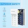 50W 10-Ports Power Hub Smart Plug Charging Dock 10xUSB-A Fast Charging Power Strip EU Plug US Plug for iPhone 15 14 13 for Huawei Pura 70 Ultra for Xiaomi Civi 4 Pro for Samsung Galaxy S24 for MacBook for iPads
