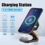 Bakeey 3'ü 1 arada 30W Katlanabilir Kablosuz Şarj Cihazı Hızlı Manyetik Kablosuz Şarj Standı Akıllı Telefonlar için iPhone 15 14 13 Airpods için Apple Watch için