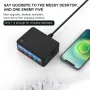 65W 5-Port USB PD Charger 4USB-A+USB-C PD QC3.0 Fast Charging Desktop Charging Station EU Plug for iPhone 15 14 13 for Samsung Galaxy S23 for Huawei Mate60 Pro for Xiaomi 13pro