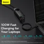 [GaN Tech] Baseus GaN3 pro 100W 5ポート USB PD 充電器 AC+2USB-A+2USB-C QC2.0 3.0 4+ PD3.0 AFC FCP SCP PE PPS Apple 2.4A 急速充電デスクトップ充電ステーション EUプラグ 100W Type-C - Type-C 1.1mケーブル付き