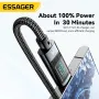 Cabo USB-A para Tipo C ESSAGER 7A QC de carregamento rápido com núcleo de cobre e transmissão de dados de 1 m/2 m de comprimento para iPhone 15 15 Plus, Samsung Galaxy Z Flip4, Huawei Mate 60 Pro e Xiaomi 13pro