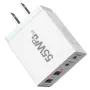 55W 4-Port USB PD Charger 2USB-A+2USB-C PD QC PPS Fast Charging Wall Charger Adapter EU Plug US Plug for iPhone 16 16 Pro 15 14 13 Pro Max for Xiaomi 15pro for Huawei Mate XT for Samsung Galaxy Z Flip6
