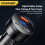 ESSAGER FSJ-008 105W 3-Port USB PD Car Charger Adapter USB-A+2USB-C PD PPS Fast Charging with Blue LED for iPhone 16 16Pro 15 14 13 for Xiaomi 15pro for Samsung Galaxy S25 Ultra for Huawei Mate 70