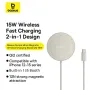 Baseus Simple Mini4 15W Magnetic Wireless Charger Fast Wireless Charging Stand for Smart Phones for iPhone 15 14 13 for Huawei Pura 70 Ultra for Xiaomi Civi 4 Pro for Samsung Galaxy S24