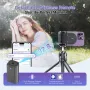 JJC Snapgrip Magnetic Phone Grip Stand with bluetooth Remote 17 Heavy-Duty Magnets 5.1lbs MagSafes Tripod Mount 180°Rotation for iPhone 16 15 14 Vlog Selfie Video