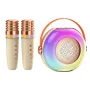 A6 RGB bluetooth Speaker Portable Speaker with Dual Microphone Bass Diaphragm 360° Surround Sound Voice Mode Change Support AUX TF Card U Disk Playback Outdoors Portable Karaoke Speaker