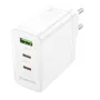 BOROFONE BN12 PD65W 3-Port USB PD Charger USB-A+2USB-C PD QC3.0 Fast Charging Wall Charger Adapter EU Plug for iPhone 15 14 13 for Huawei Mate60 Pro for Xiaomi 13pro for Samsung Galaxy Z Flip4