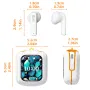 Auricolare K8 Smart Touch Auricolare wireless Bluetooth 5.4 con display LCD a colori, 4 microfoni ENC, cancellazione del rumore, batteria da 600 mAh, supporto musicale MP3 integrato, riproduzione di schede TF, cuffie sportive semi-in-ear multilingue con c