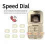 MaFam i17 Pro Mini 2G GSM 1.77 Inch Dual SIM Card Dual Standby 1000mAh FM Radio Large Button LED Flashlight Speed Dial Vibration Type-C Flip Feature Mobile Phone with 3.5mm Earphone Port