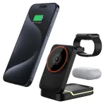 Z-33 15W 3-in-1 Wireless Charger Fast Wireless Charging Station for Smart Phones for iPhone 16 16 Pro 15 14 13 Pro Max for Huawei Mate XT for Xiaomi 15pro for iPhone Apple Watch for Airpods Pro