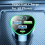 350W 4-Port USB PD Car Charger Adapter 3USB-A+USB-C Fast Charging with Blue LED for iPhone 16 15 14 13 Pro for Huawei Nova Flip for Xiaomi Civi 4 Pro for Samsung Galaxy Z Flip6