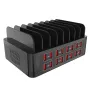 YFY-A55 150W 16-Port USB Charger 16USB-A Fast Charging Desktop Charging Station with 8 Bracket Slot EU Plug for iPhone 16 Pro 15 14 13 Pro Max for Huawei Mate XT for Xiaomi MIX Fold4