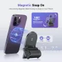 JJC Snapgrip Magnetic Phone Grip Stand with bluetooth Remote 17 Heavy-Duty Magnets 5.1lbs MagSafes Tripod Mount 180°Rotation for iPhone 16 15 14 Vlog Selfie Video