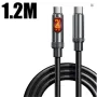 240W High-Speed USB Type C to Type C Charging Cable with LED Display for Car Quick Charge