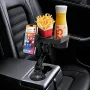 CP12 ถาดอาหารในรถยนต์ 2-in-1 พร้อมที่วางแก้วในรถยนต์แบบถอดออกได้ หมุนได้ 360 องศา สำหรับวางเครื่องดื่ม อาหาร โทรศัพท์มือถือ
