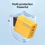 4-Port USB PD Charger Dual USB-A+Dual USB-C PD QC3.0 Fast Charging Wall Charger Adapter EU Plug US Plug for iPhone 15 14 13 for Huawei Pura 70 Ultra for Xiaomi MIX Fold4 for Samsung Galaxy Z Flip6