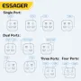[GaN Tech] Carregador USB PD ESSAGER ES-CD35 de 67 W com 4 portas 2USB-A+2USB-C PD3.0 QC4.0 AFC FCP SCP PPS BC1.2 DCP Apple2.4A Adaptador de carregador de parede de carregamento rápido com plugue UE e plugue EUA com cabo de alimentação C8 de 1 m