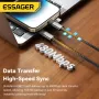 ESSAGER ES-X59 65 Вт Type-C на Type-C+iP кабель PD для быстрой зарядки и передачи данных медный сердечник длиной 1 м/2 м для iPhone 15 Plus 14 13 для Huawei Pura 70 Ultra для Xiaomi Civi 4 Pro