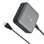 [GaN Tech]Bakeey YMS-666 285W 6-Port USB PD Charger 6USB-C PD Fast Charging Desktop Charging Station EU Plug US Plug for iPhone 16 15 14 13 Pro Max for Samsung Galaxy Z Flip6 for Xiaomi 15pro for Huawei Mate XT